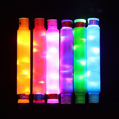 新款發光波紋解壓伸縮管減壓發泄水管彩色拉伸管派對狂歡解壓玩具