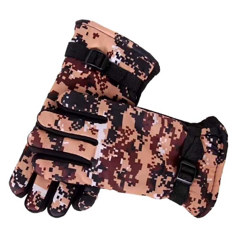 Производство на заводе, оптовая продажа, зимние камуфляжные утолщенные на флисовой подкладке, холодные теплые нескользящие перчатки для мужчин и женщин