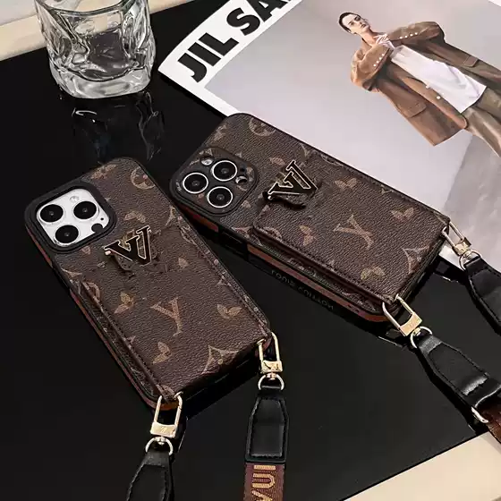 Foreign trade luxury diagonal cross flower suitable for Apple 17 Promax phone case iPhone 15 detachable lens 12 card bag
