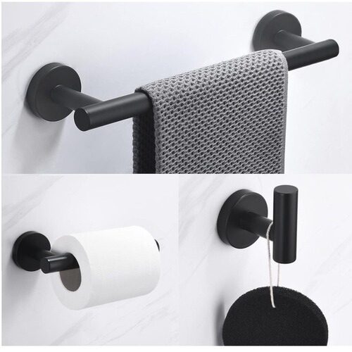 Stainless steel five-piece bathroom towel bar towel rack toilet paper rack toilet toilet pierce-free hook clothes