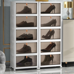 Transparent shoe box folding shoe box storage box installation-free artifact shoe rack dust-proof dormitory assembly plastic simple shoe cabinet