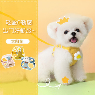 Pet Vest Leash Dog Cartoon Three-Dimensional Accessories Teddy Dog Walking Rope Cat Anti-Breakaway Harness When Going Out