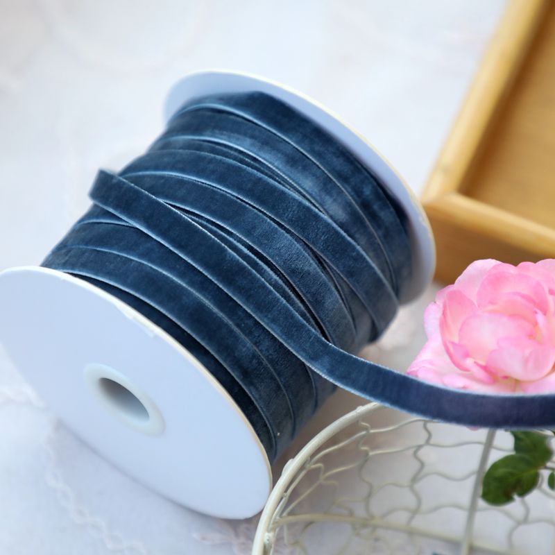 1cm de ancho terciopelo flocado correa de tejido correa de arco correa de ropa hecha a mano sombrero accesorios accesorios materiales DIY