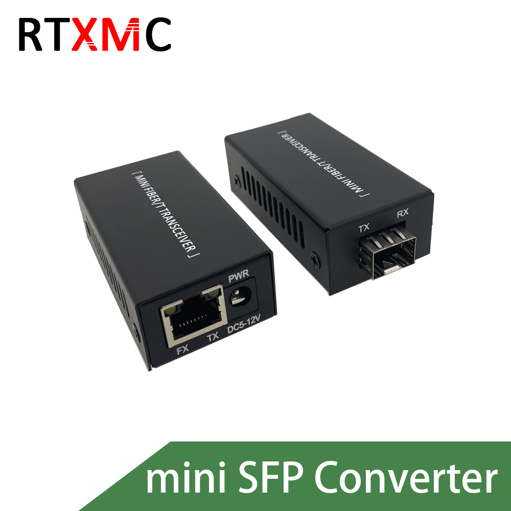 迷你型千兆SFP单模单纤双纤1光1电收发器光纤媒体光电转换器一对