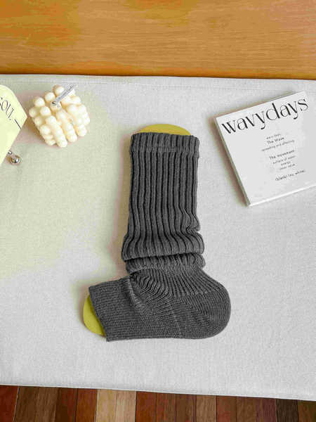 Autumn and Winter Plush Thick Needle Foot Sheath Knitted Leg Cover Women's Korean-style Solid Color Warm All-match Wool Leg Socks Cover