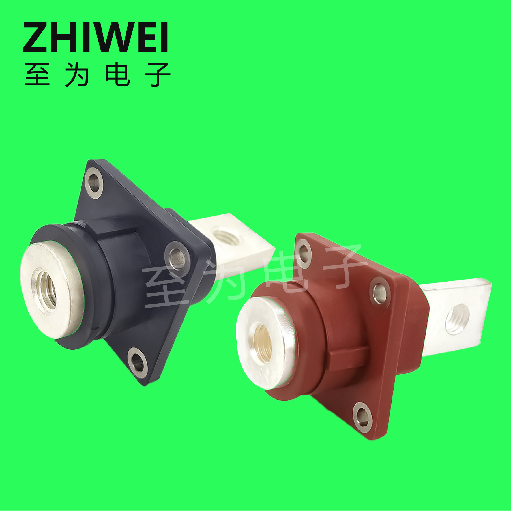 新能源300A大电流接线柱方形全铜穿墙式贯穿锂电池储能柜连接端子