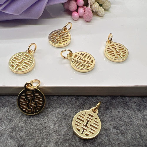 Оптовые материалы для украшений DIY, медное покрытие 18K, цветной ярлык