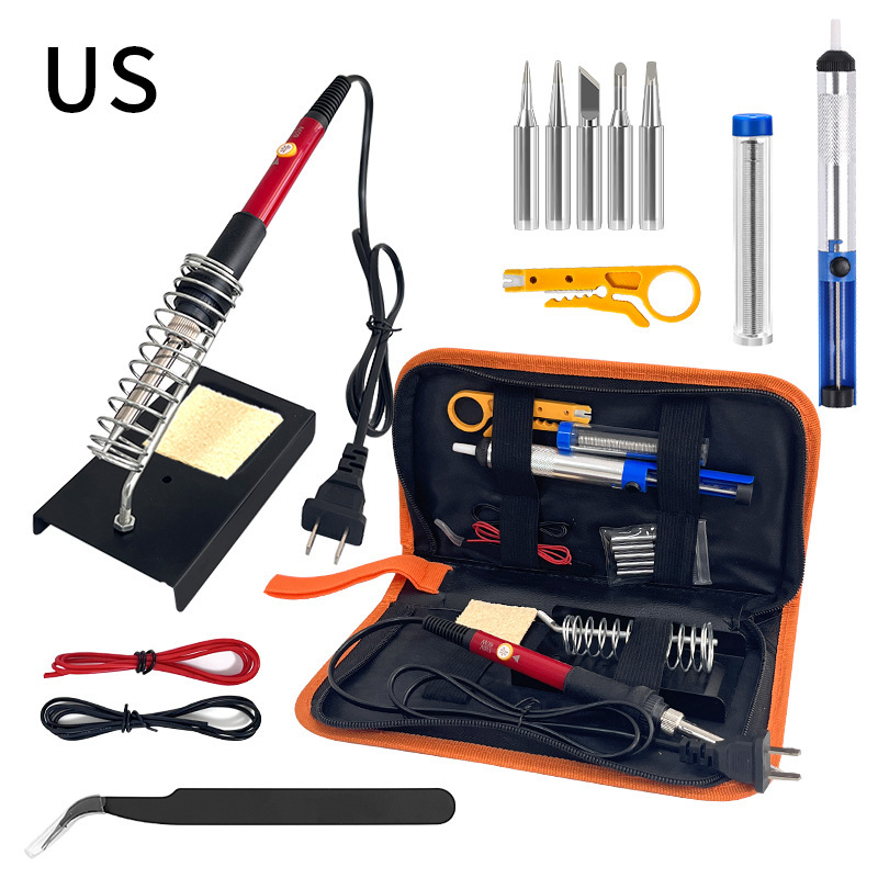 60 / 80W multimetro de hierro de soldadura eléctrica de temperatura constante transfronteriza estándar europeo y americano estándar británico de mantenimiento doméstico ajuste de temperatura herramientas de hierro de soldadura