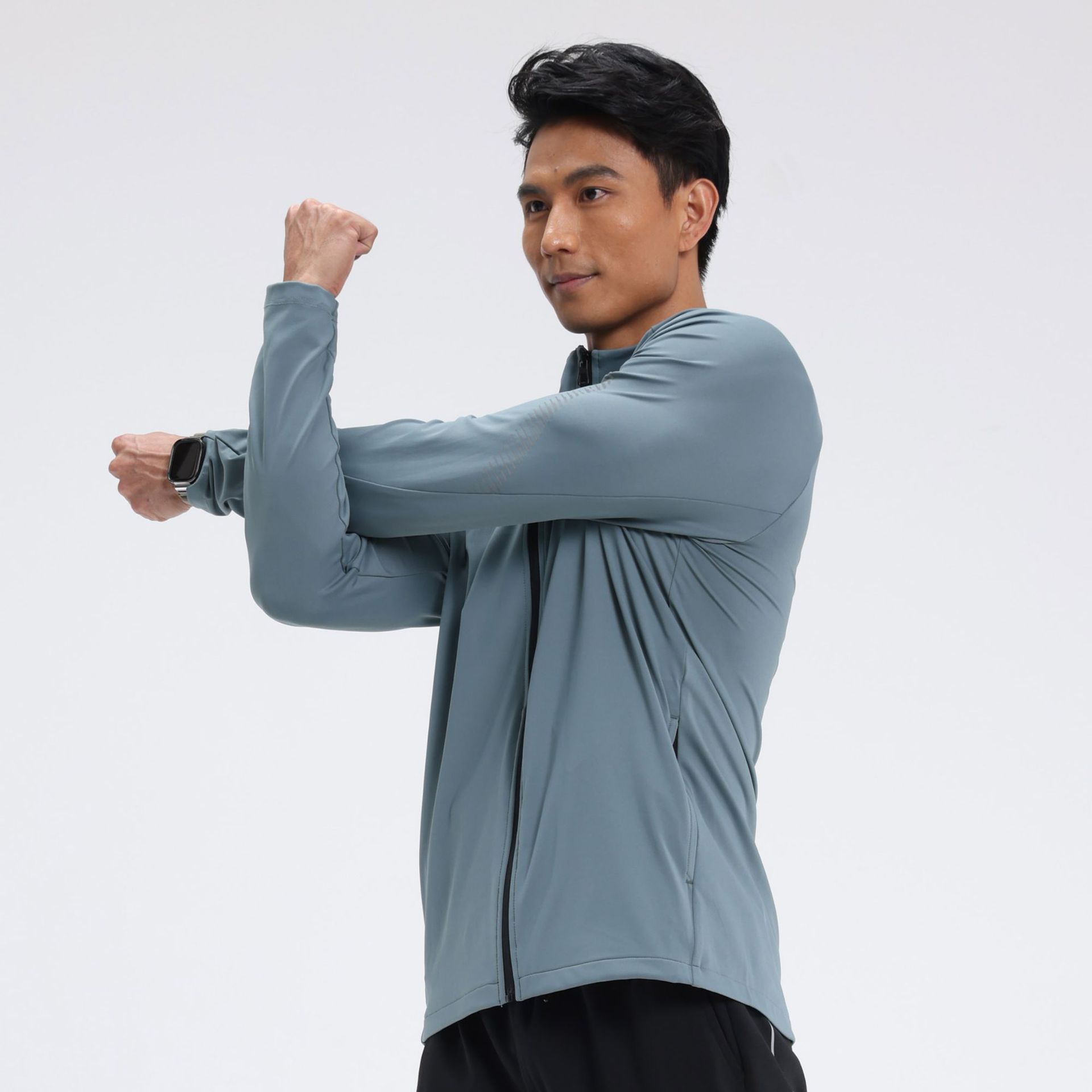 Dijia Cremallera Ropa de secado rápido Camiseta deportiva Camiseta al aire libre para hombres Entrenamiento de moda Ciclismo Correr Ropa de fitness Chaqueta para hombres
