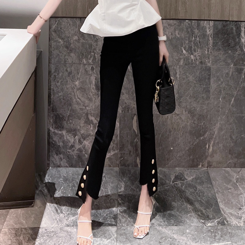 Women's loose split casual flared pants for spring and autumn