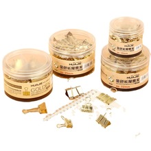 HUAJIE厂家批发混装金色长尾票夹文件夹金属长尾夹燕尾夹小票夹子