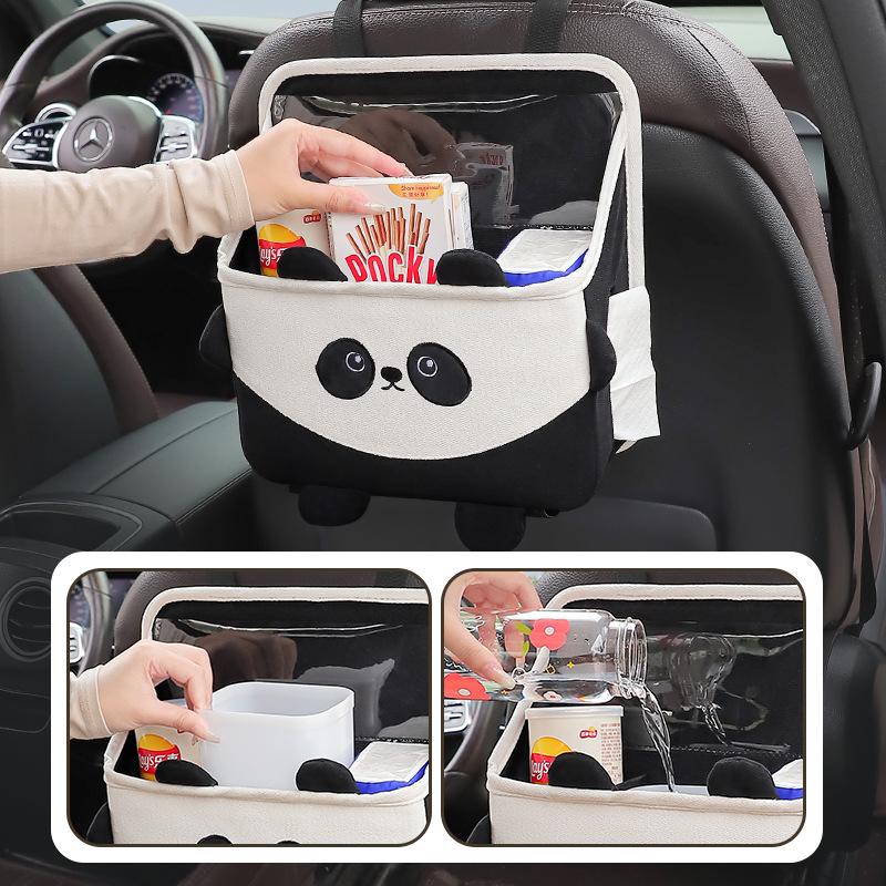 Trash Can Multi-Functional Bag Cartoon Car Seat Back Hanging Storage Box_voghion.com