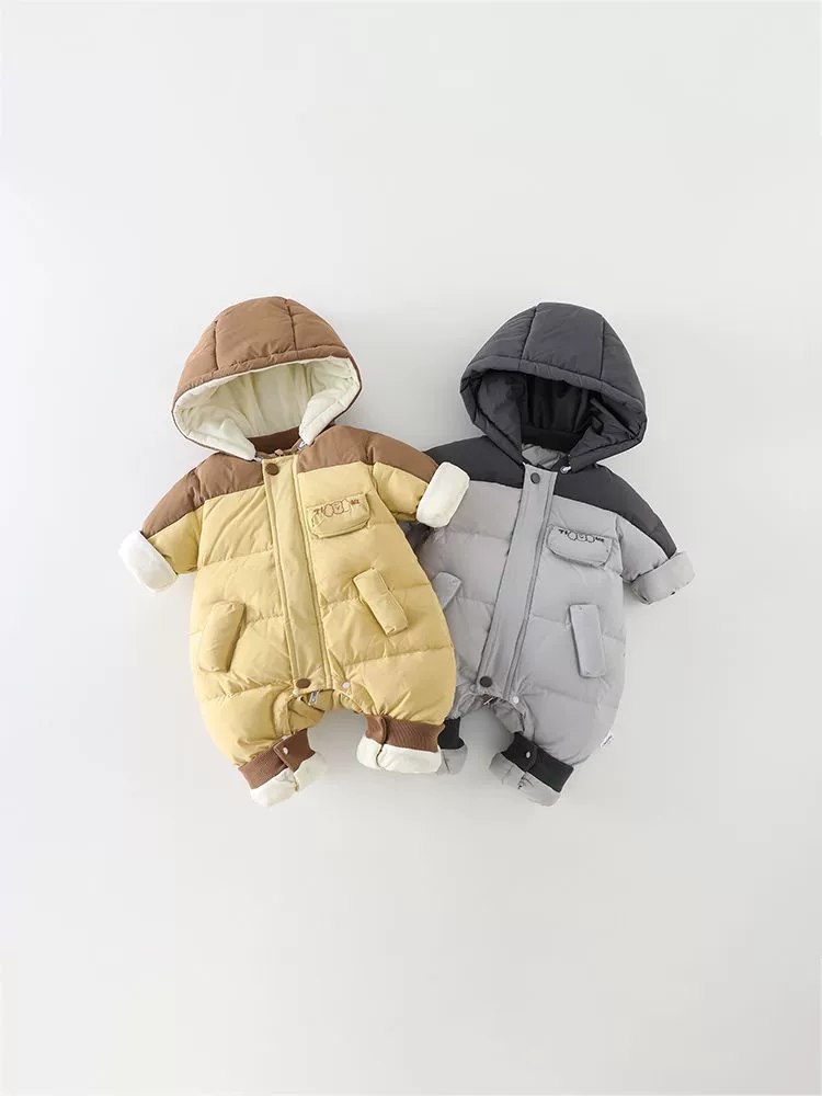 Winter children's down jacket, overall for early age, western style, increased thickness