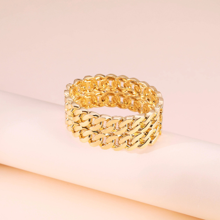 classic twisted flower chain alloy hollow wide side bracelet