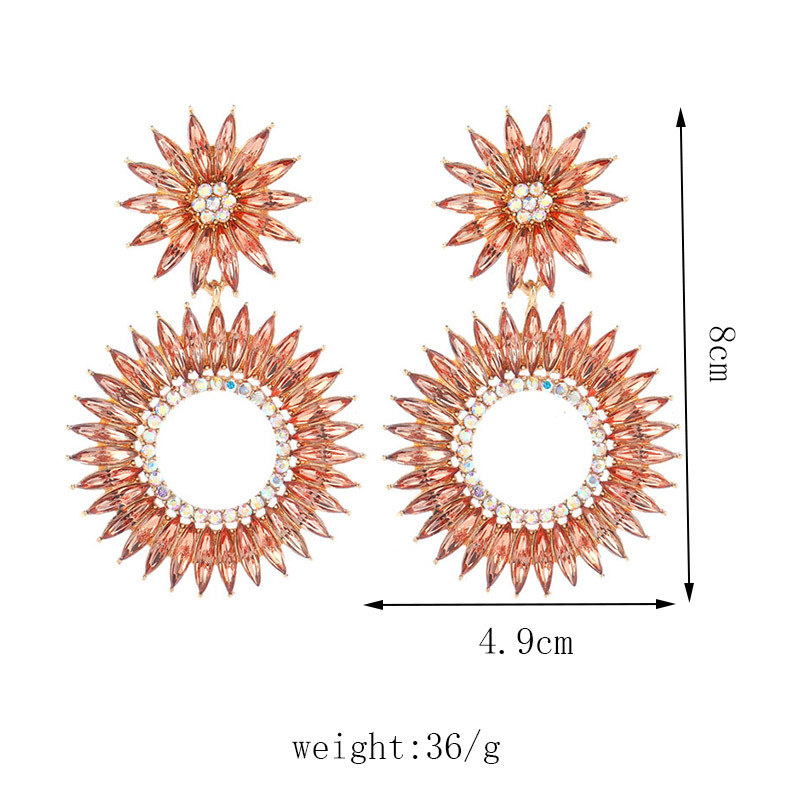 Retro Geometrisch Legierung Inlay Strasssteine Frau Tropfenohrringe 1 Paar display picture 1