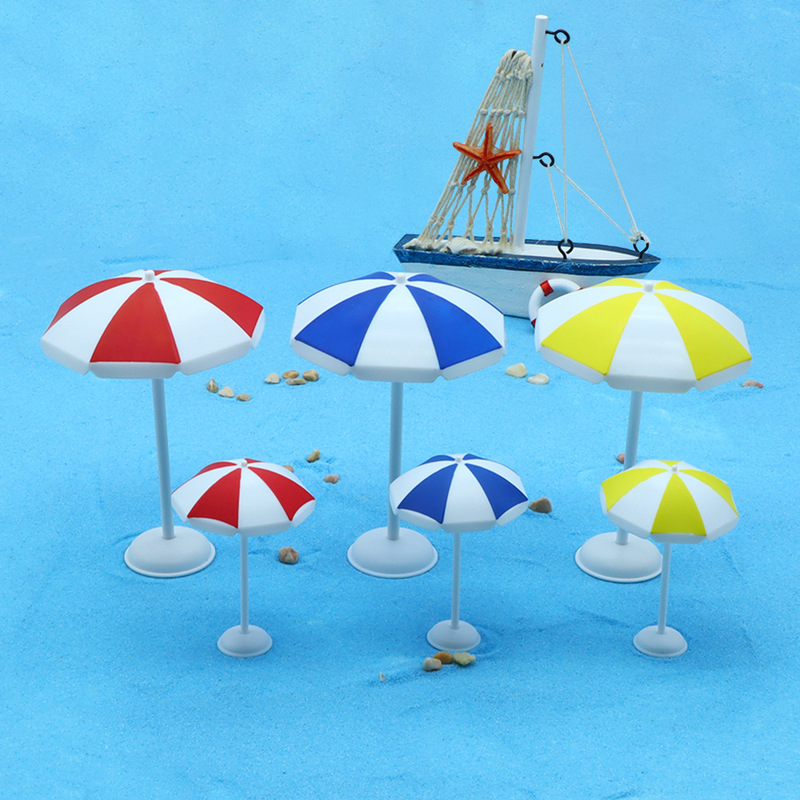 New Mini Sun Umbrella Ornaments Micro Landscape Ocean Beach Moss Landscaping Props Accessories Baking DIY Materials