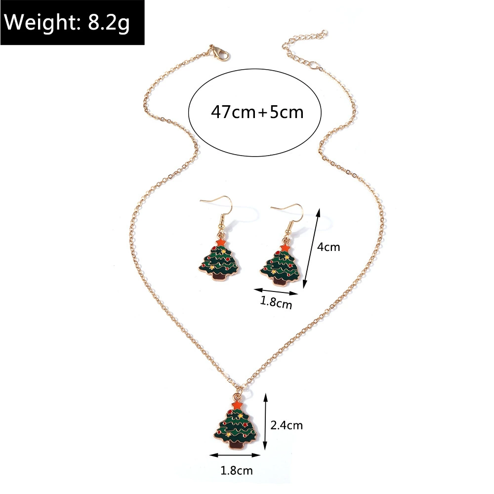 Christmas necklace for elderly, accessory, earrings, set, for import