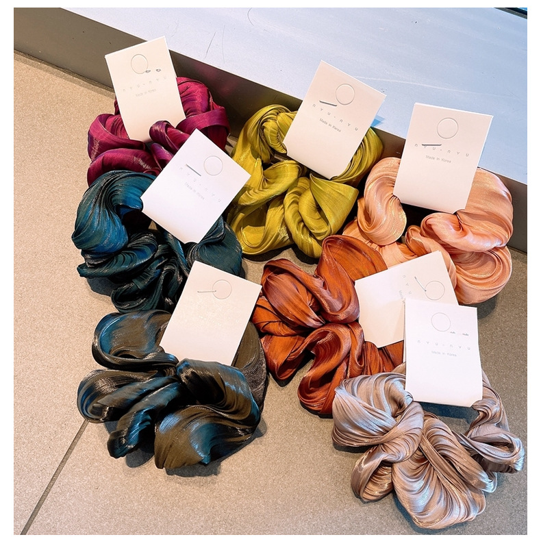 Simple Laser Mercerized Folds Hair Scrunchies display picture 4