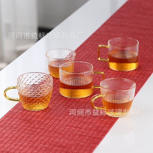 Japanese hammered heat-resistant glass small tea cup, Kung Fu tea cup, scented cup, transparent wine cup, small cup