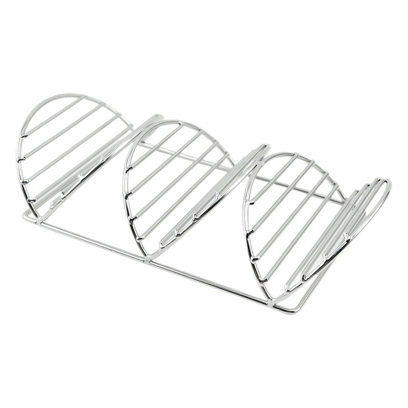Estante de Panqueques de acero inoxidable 304 Estante de rollo de pollo de maíz mexicano Estante de soporte de taco En FORMA DE V Estante de panqueque de taco