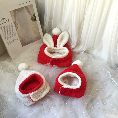 Кошка головной убор собака головной убор Рождественская шапка Новый год Кролик одеваются головной убор плюшевые уха шляпа