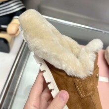 25保暖新款金币毛毛半拖秋冬一脚蹬穆勒包头厚底棉拖鞋真皮毛