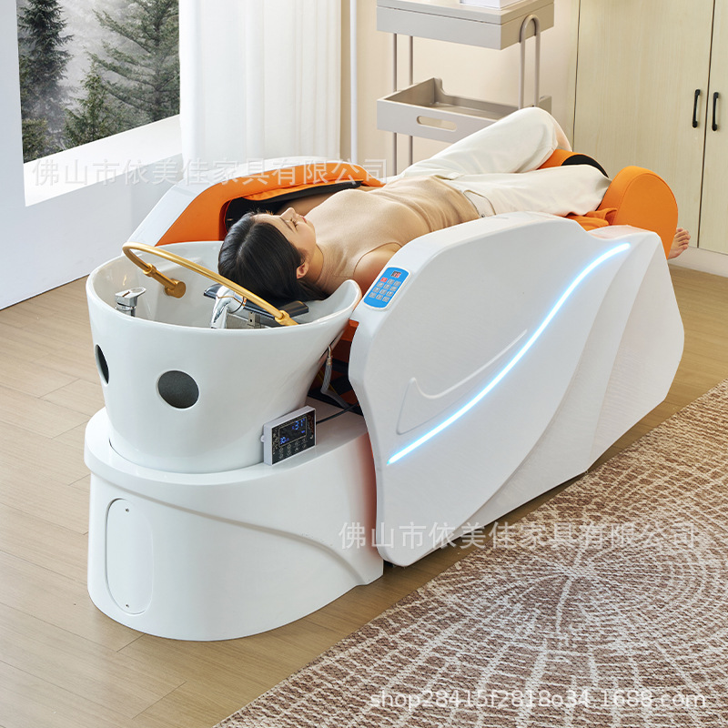 Cama de lavado de cabello de masaje eléctrico cama de curado de cabello de circulación de agua a temperatura constante cama de lavado de agua de fumigación cama de proyecto especial para salón de peluquería
