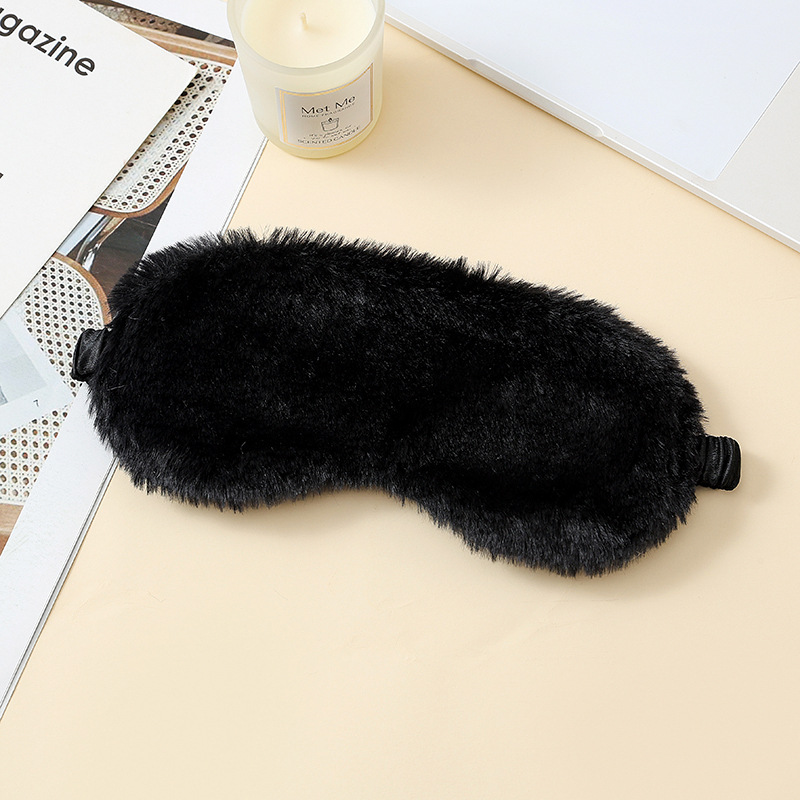 Suministro de máscaras de ojos de peluche para dormir lindas máscaras de ojos de peluche simple sombreante almuerzo para dormir máscaras de ojos al por mayor