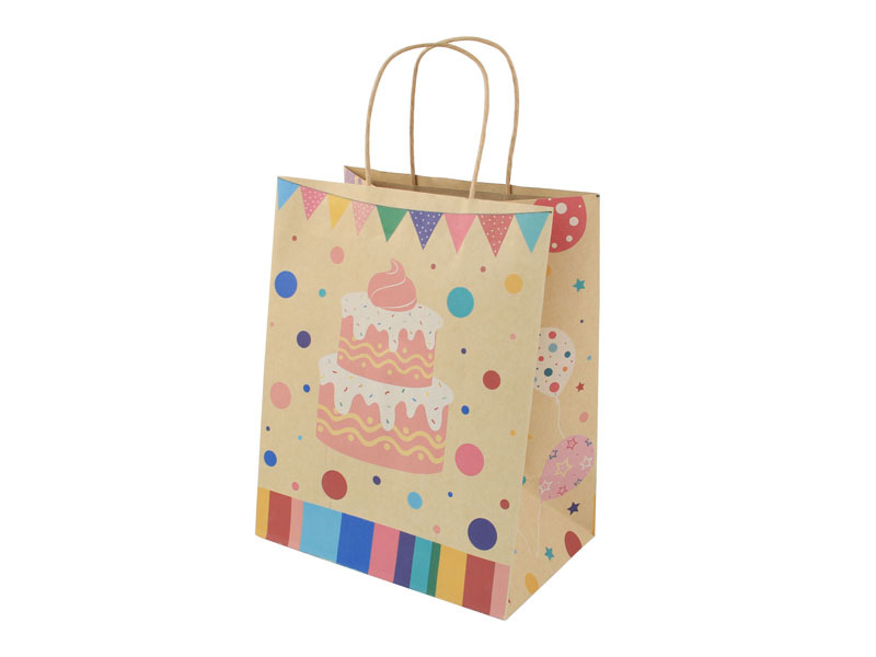food packaging bag Storage & Cleaning Birthday Cute Cartoon Paper Party Gift Bags 12 Pieces