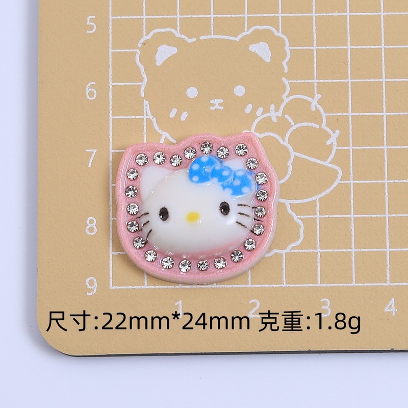 クリエイティブピンクダイヤモンドニャーかわいい漫画手作り diy クリーム接着剤樹脂アクセサリー小さなアクセサリージュエリー材料卸売|undefined