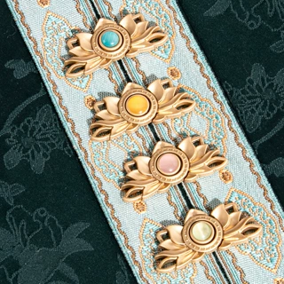 莲花新品唐装汉服子母扣古装旗袍金属盘扣 明制复古云肩