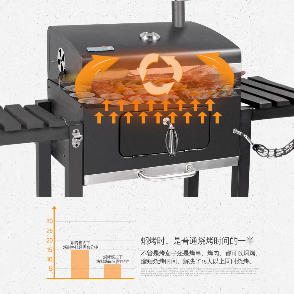 Artesanos al aire libre parrilla parrilla casera hierro fundido parrilla red patio carbón jardín villa familia BBQ americana