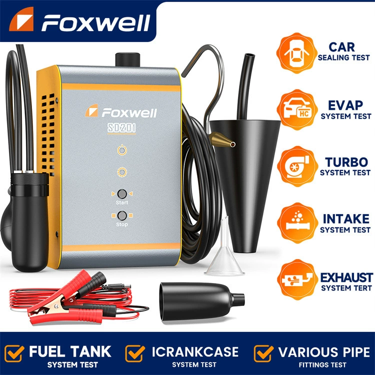 FOXWELL SD201 автомобильный дым боковой утечки инструмент для проверки утечки трубы EVAP выхлопная труба тест