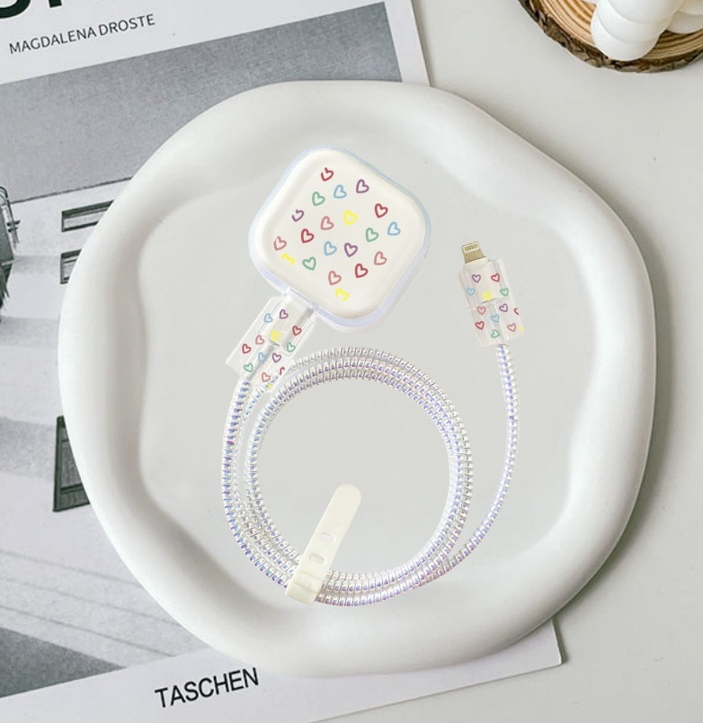 속이 빈 색 작은 하트 [5종세트-큰머리1-작은머리2-보호줄1-끈1]