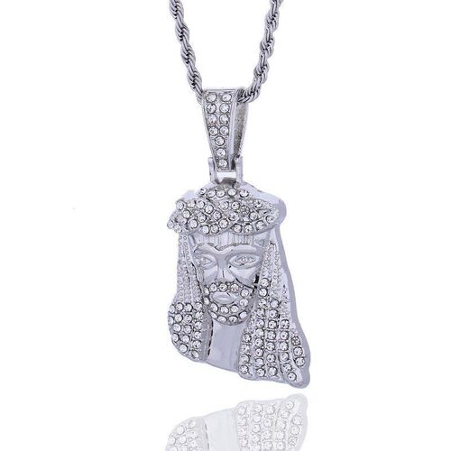 Personalized James Style Unstainless Steel Plated Gold Diamond Pendant Necklace, Versatile Hip-Hop Chain Charm, European and American Style