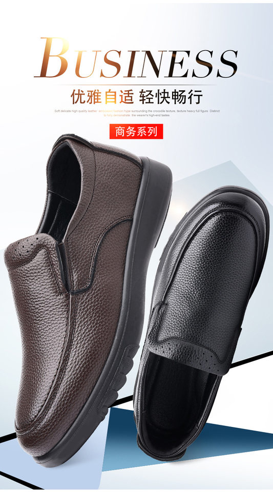 Giày da nam công sở lười một chân, đế mềm chống trượt, gót thấp 1-3 cm — CS2398 màu đen chi tiết 5