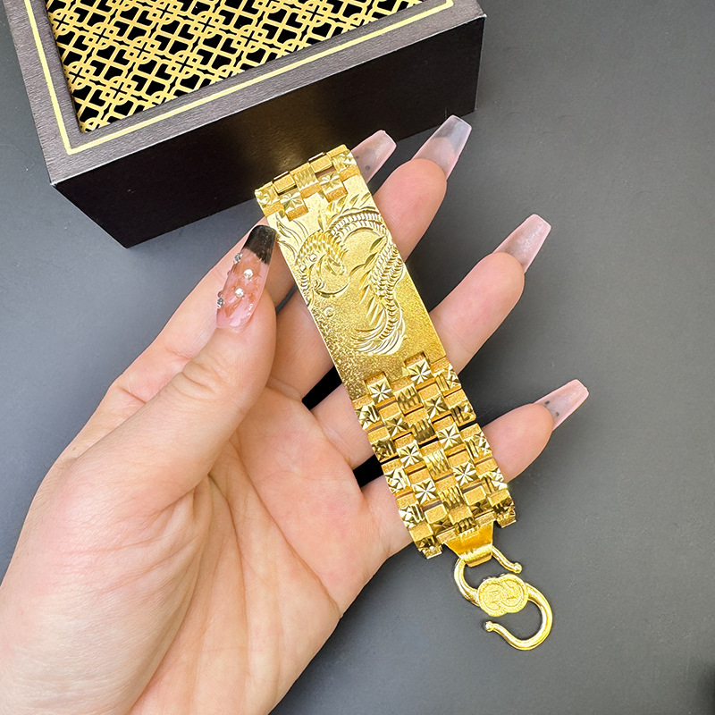 Vietnam Sha Jin Zodiac pulsera de dragón hombre estilo nacional retro pulsera de relojes de brazalete joyería de aleación de cobre Yiwu accesorios