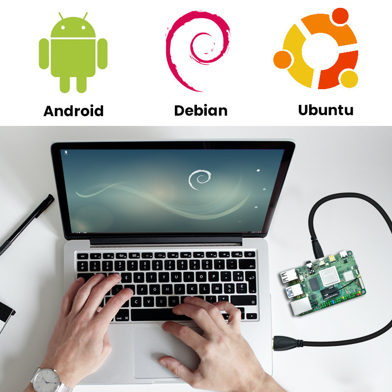ロックpi 4plus瑞芯微rk3399開発板六核マザーボード安卓ubuntu互換いちご派|undefined