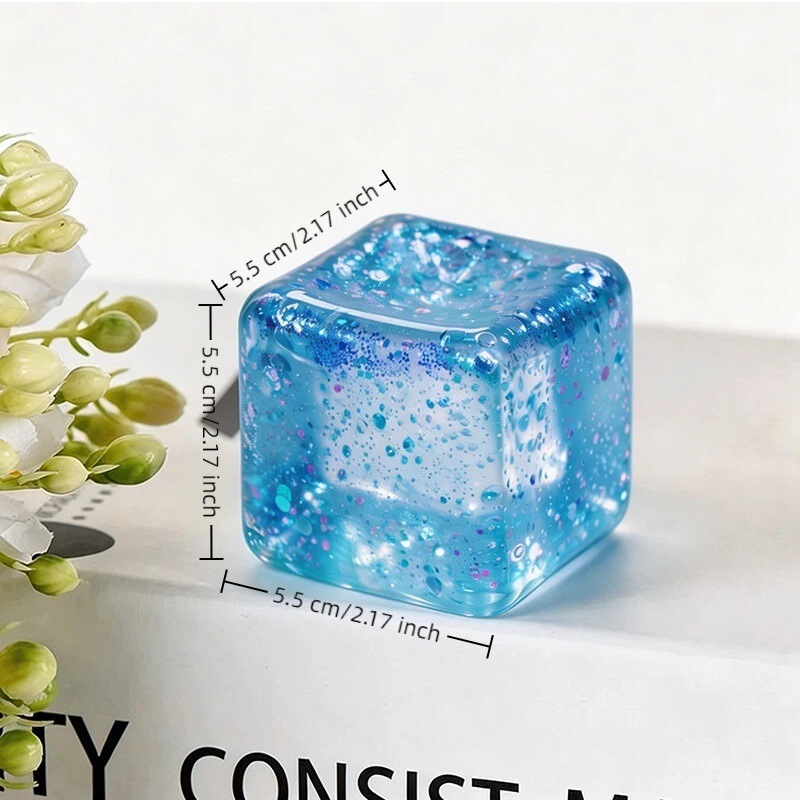 5.5cm gold powder ice cube-blue