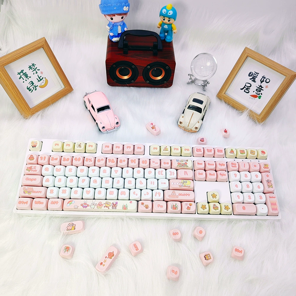 SpongeBob Keycap MOA Height PBT Material Thermal Sublimation Keycap Cute Customized Personalized Small Full Set Keycap