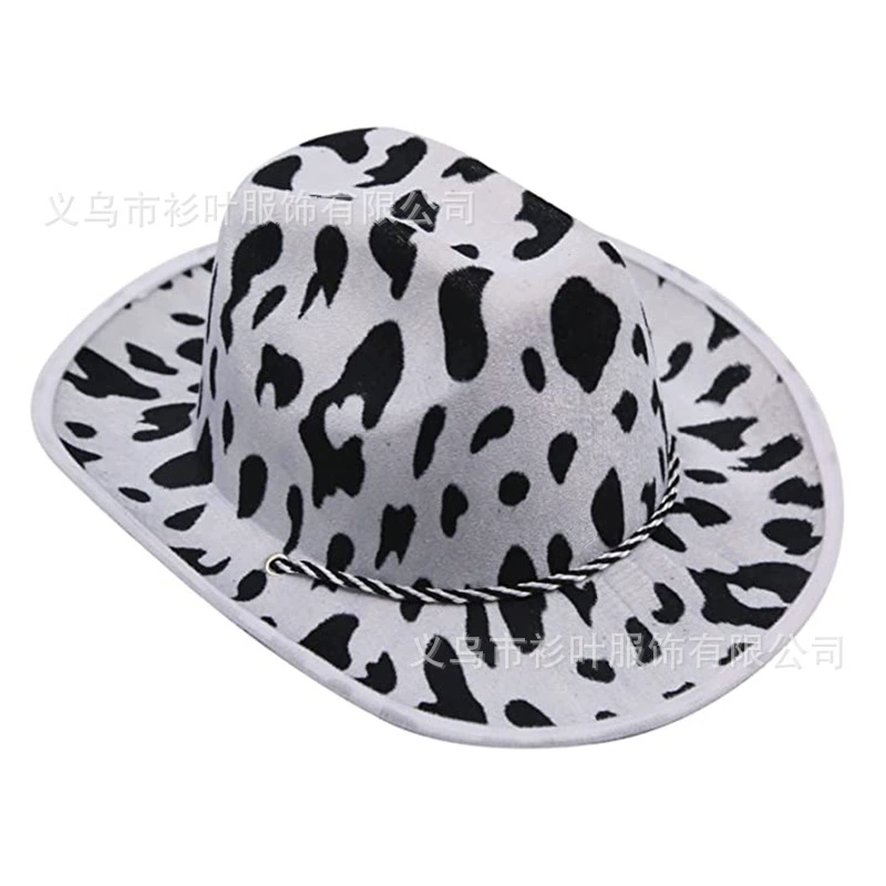 Milk printed denim hat sequins black and white manufacturer printed western denim hat milk double -sided denim hat