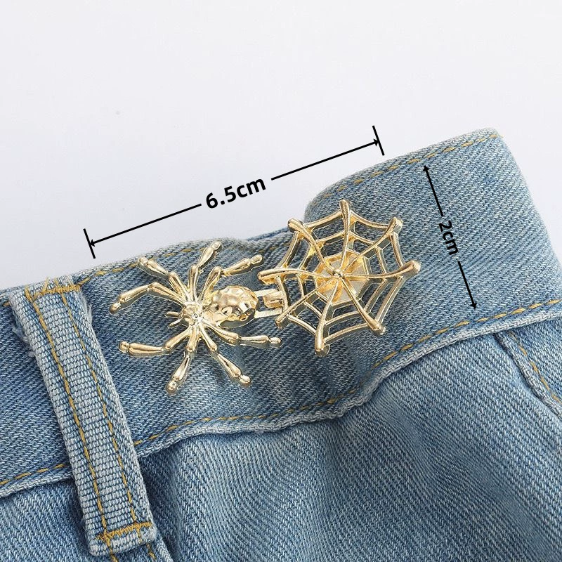 Nail-Free Removable Waist Buckle Pair, Flat-Bottom Seamless Buttons for Pants & Skirts, Assorted Designs
