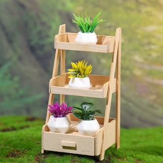 仿真小盆栽 娃娃屋迷你微缩植物模型 微景观花盆花草緑植小摆件