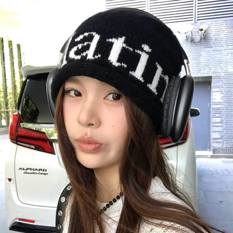 韩国小众针织帽女秋冬保暖冷帽包头时尚网红毛线帽街拍大头围|undefined
