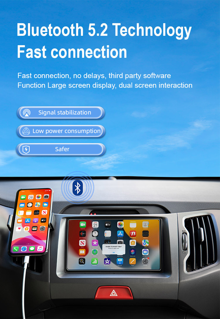 Cross-Border Original Car Carplay Box Wired to Wireless Converter Suitable for Apple Android Auto Car Navigation Systems