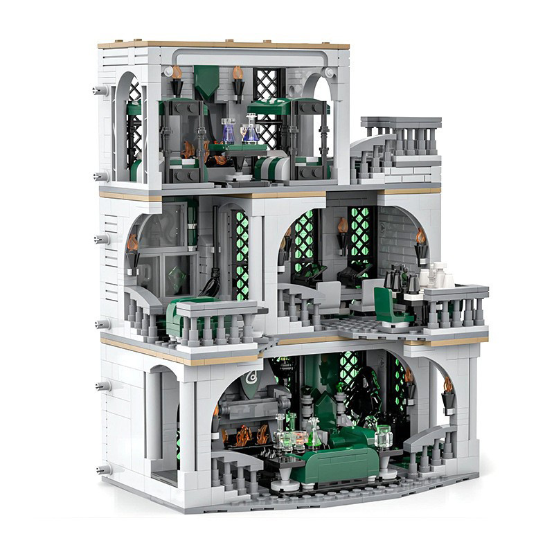 Compatible with Lego MOC-154155 Slytherin common room and dormitory assembling building blocks suit toys