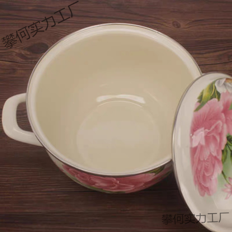 加厚搪瓷汤锅煲汤泡面猪油锅电磁炉锅煤气灶锅带盖猪油罐锅|undefined