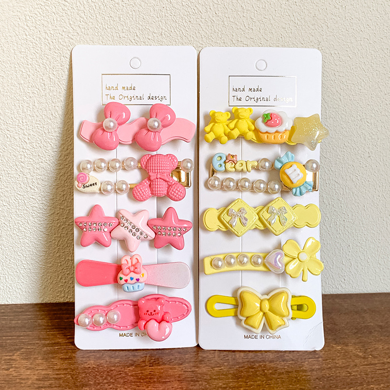 Ventas directas de fábrica 2025 nueva horquilla de color para mujer nueva pinza de flequillo lateral linda horquilla rota pinza de una palabra dulce