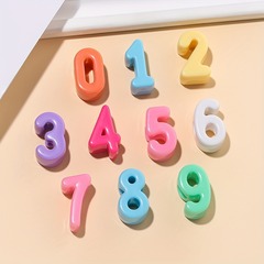 多巴胺系亚克力大孔单数字0-9串珠diy饰品钥匙扣手机链制作配件