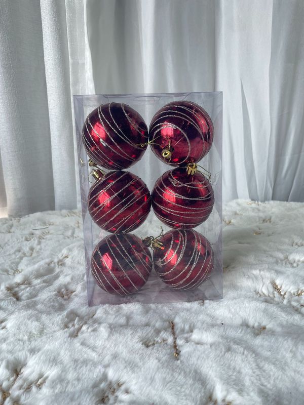 スポット卸売りクリスマスツリー部品クリスマスカラーボール装飾クリスマスツリー装飾ボール組み合わせ赤いクリスマスボール|undefined